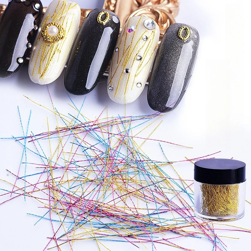 1set nail moon star ornaments, gold and silver thread flexible colorful lines for versatile nail surface decorative accessories