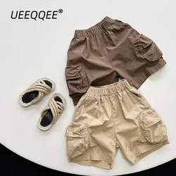 Summer Children Shorts 1-8Y Boys Cotton Pockets Loose Cargo Pants Casual Short Trousers Korean Toddler Wear Kids Clothing New