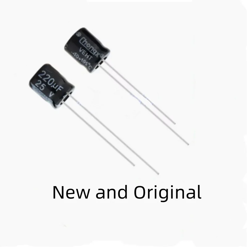 

25V220UF brand new genuine long-life direct insertion electrolytic capacitor specification 6X12