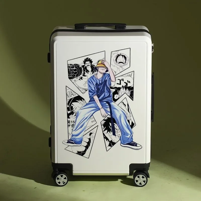 One Piece Anime Cartoon Cute Large Capacity Five-Gear Nika Luffy Zoro Trolley Case Creative Cool Travel Luggage Gift Wholesale