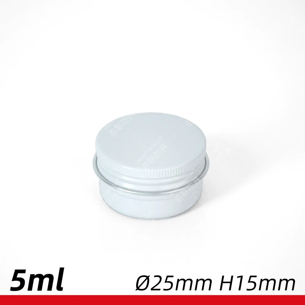 5/10/15/20/30/50/60/80/100/150g empty white round aluminum box metal tin cans cosmetic cream refillable jar Aluminum Pot