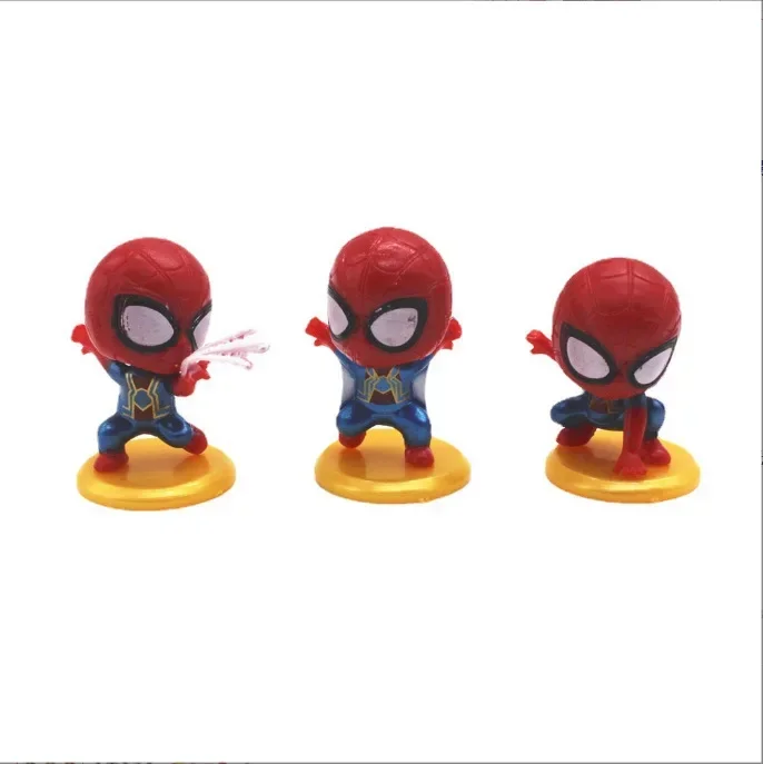 [面白い] 8 ピース/ロットディズニーマーベルスーパーヒーロースパイダーマンアクションフィギュアおもちゃ像コレクションモデル家の装飾子供の最高のギフト