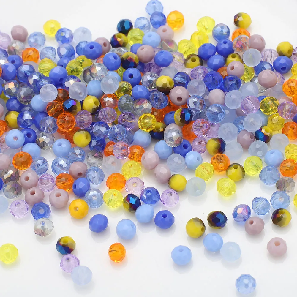 500 stks/partij 4MM AB Kristalglas Rondelle Facet Losse Spacer Ronde Kralen voor DIY Maken Ketting Armband Sieraden accessoires