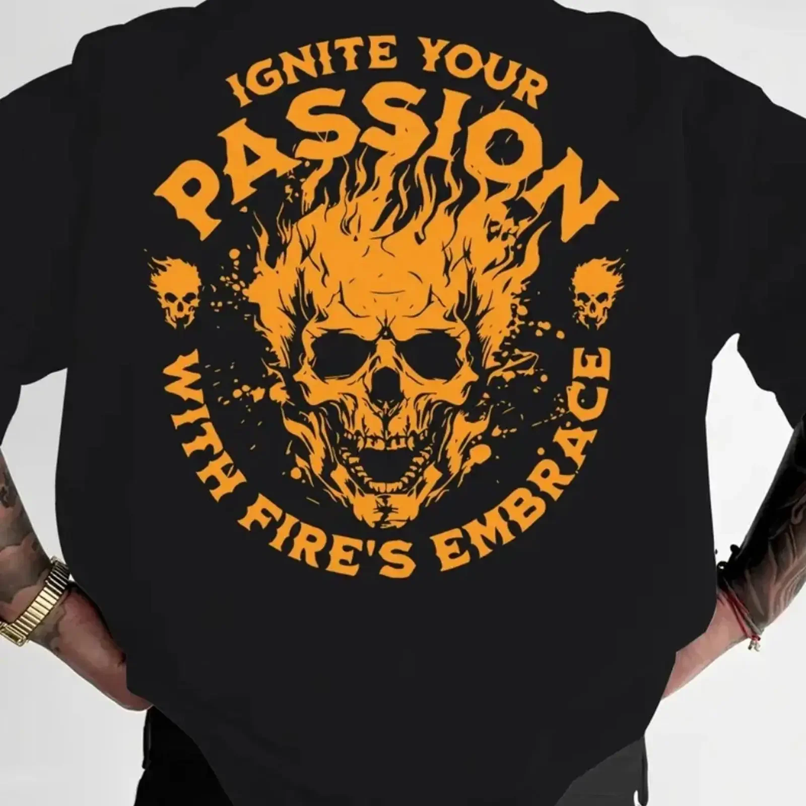 Men's oversize T shirt Ignite Your Passion streetwear urban fashion up to 5XL vintage Washed Top For Everyday Wear Unisex