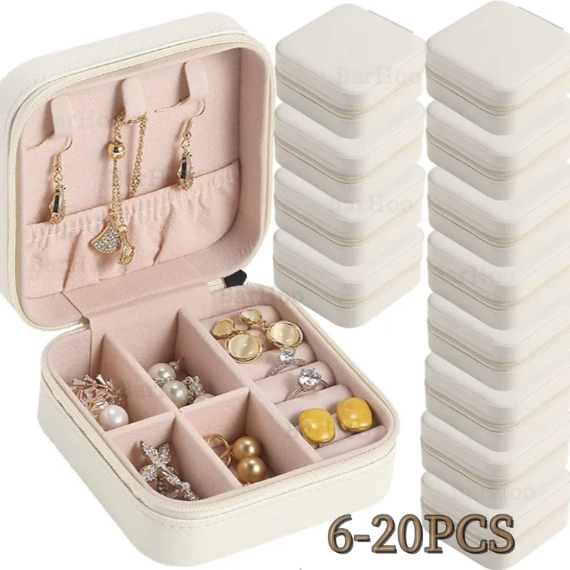 6-20PCS Travel Jewelry Case Bridesmaid Proposal Gifts Box Mini Jewelry Box Organizer Portable Earring Storage Box for Wedding