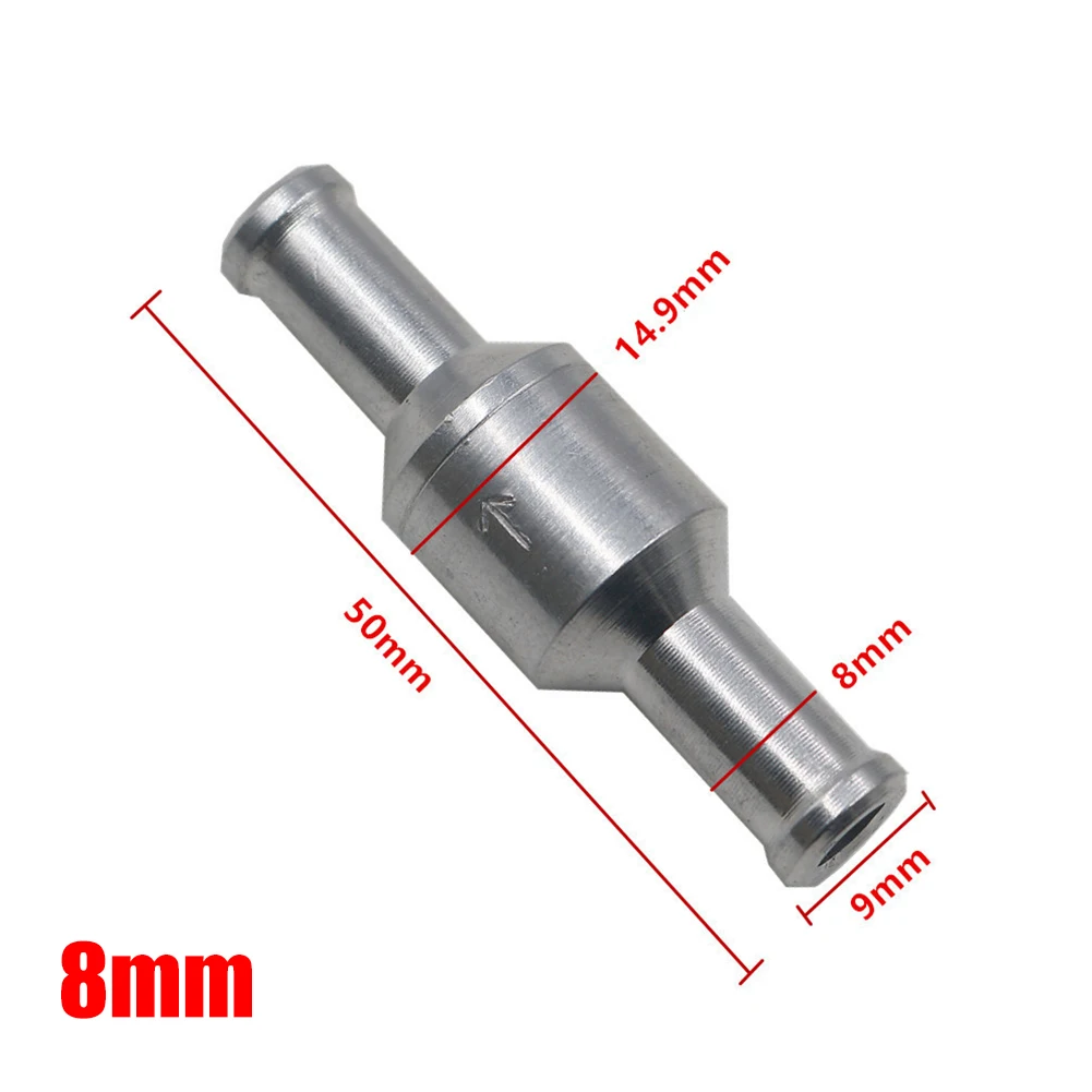 6-12mm Non-return Valve Chrome One-way Non-return Check Valve Auminium Fuel Water Gas Air Vacuum 6mm/8mm/10mm/12mm