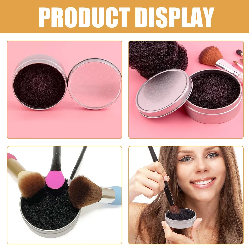 2 قطعة مجموعة صناديق التنظيف المحمولة فرشاة للمكياج الأنظف حصيرة إسفنجة متينة لفرشاة غسل ماكياج أداة المنظم