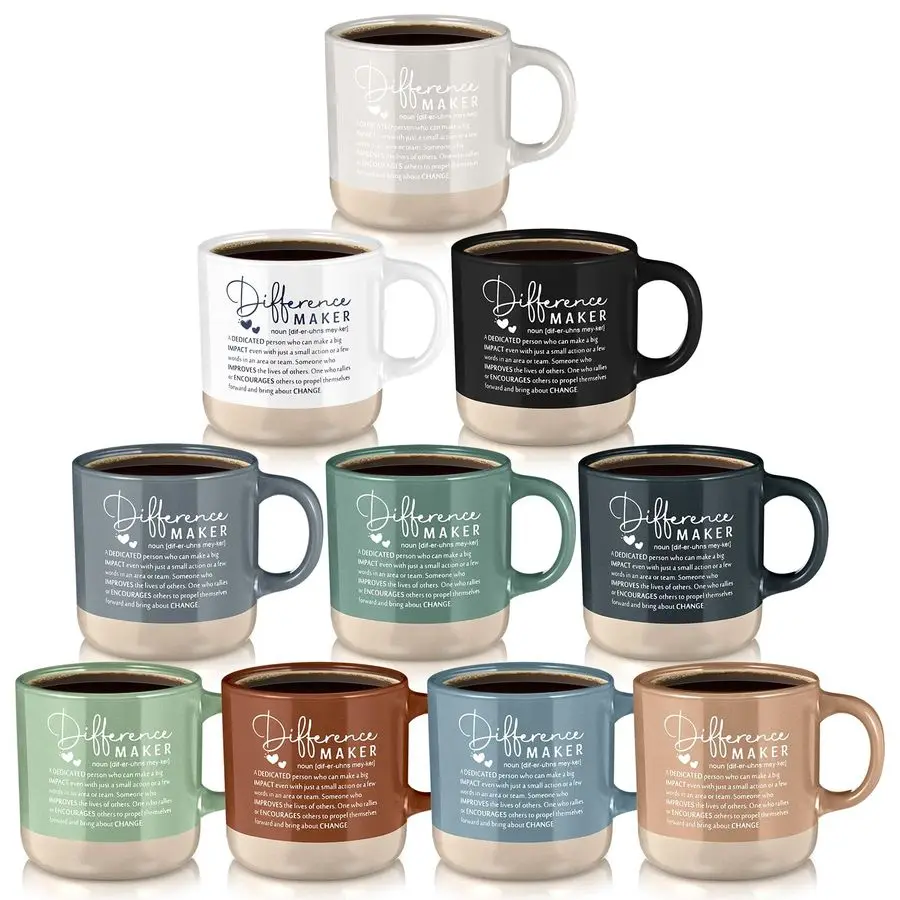 

Pcs Christmas Difference Maker Appreciation Gifts Bulk Inspirational Ceramic Coffee Mugs 13 oz Thank You Mugs for Employee Cowor