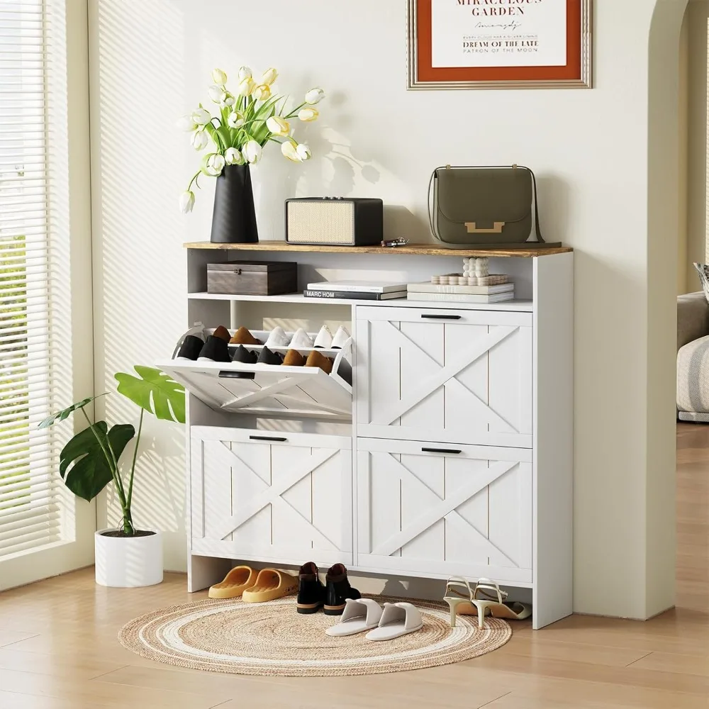 

Shoe Cabinet with Drawers, Narrow Shoe Rack Organiz Cabinet for Classifi Storage, Shoes Storage Cabinet for Entryway Living Room