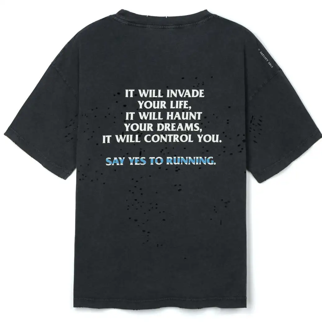 

Лимитированная серия SATISFY: футболка с круглым вырезом и принтом в стиле ретро к 0-летию, с эффектом чернильных брызг и дизайном «червоточина», короткий рукав, эксклюзивная серия.