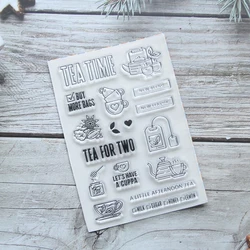KLJUYP Tea Time Transparent Clear Silicone Stamps for DIY Scrapbooking/Card Making/Kids Crafts Fun Decoration Supplies