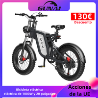 EU STOCK 1000W Electric Bike,GUNAI 20Inch Off-Road Fatbike Type, 48V 25Ah Removable Battery Mountain Electric Bicycle Motorcycle