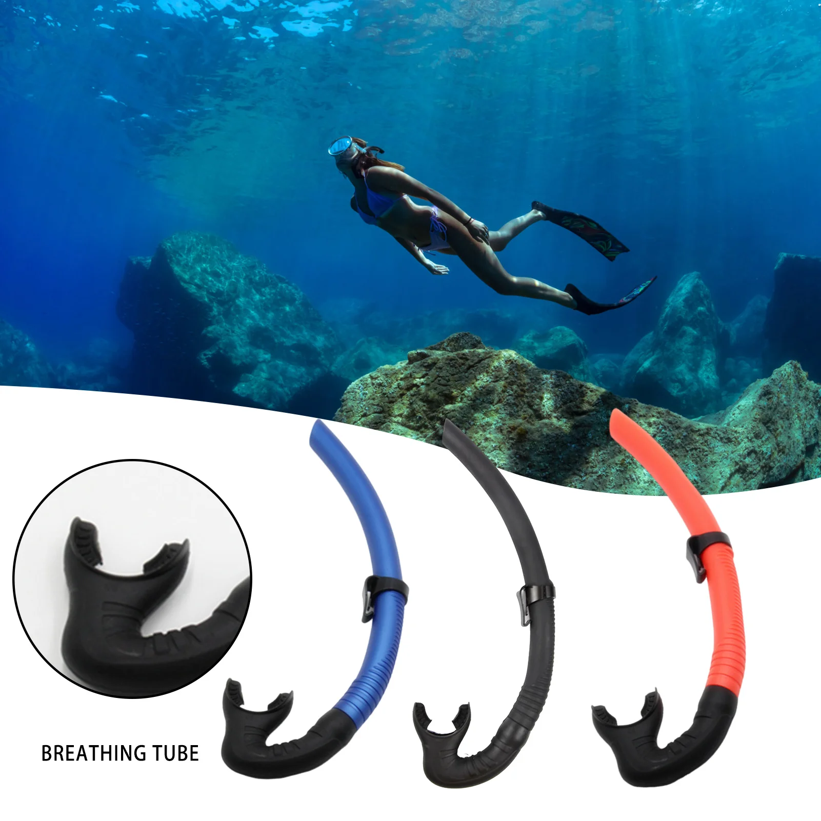 Breathing Tube Professional Scuba Diving Snorkel With Float Mechanism Splash-guard And Top Valve Suitable For Snorkeling Swimm