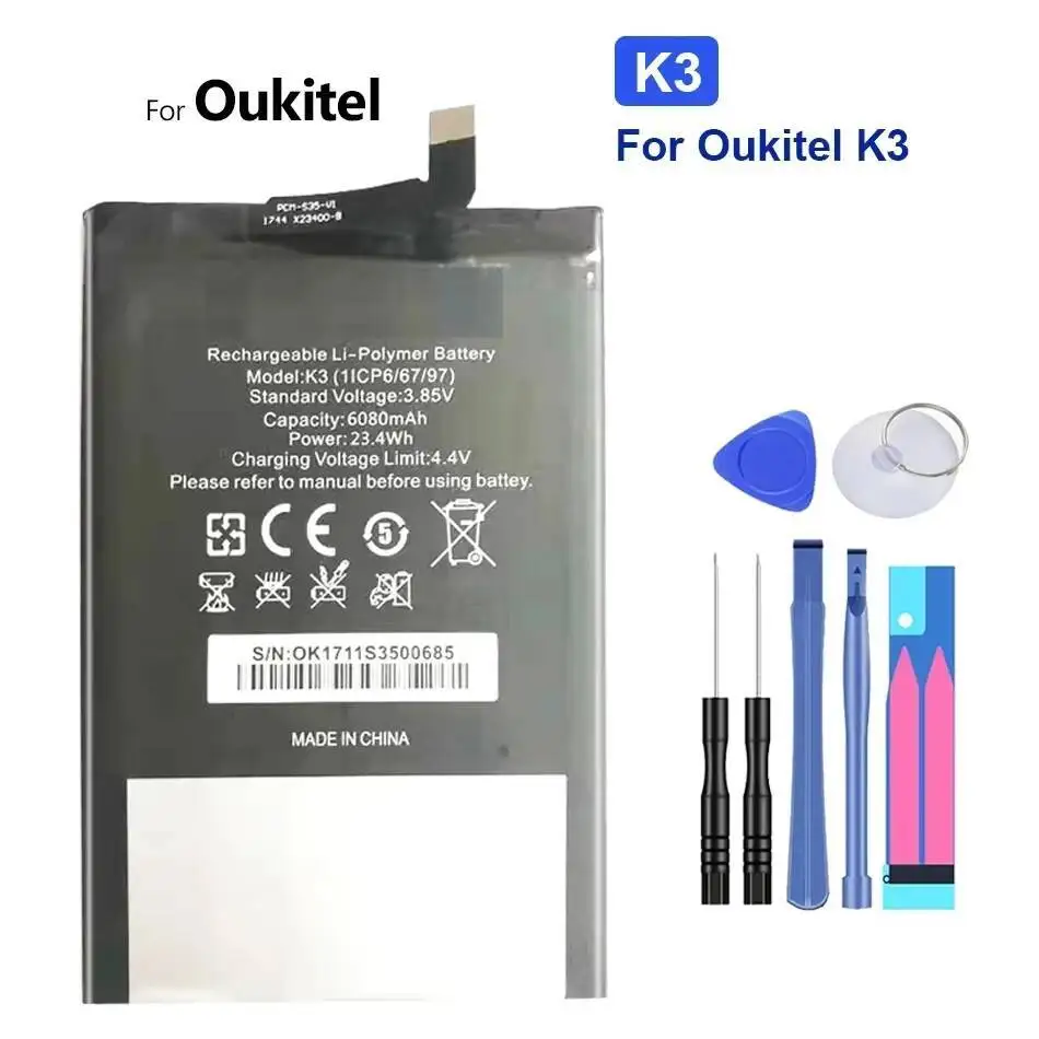 

Stable For Oukitel K3 Premium Replacement Mobile Phone Battery 6080Mah