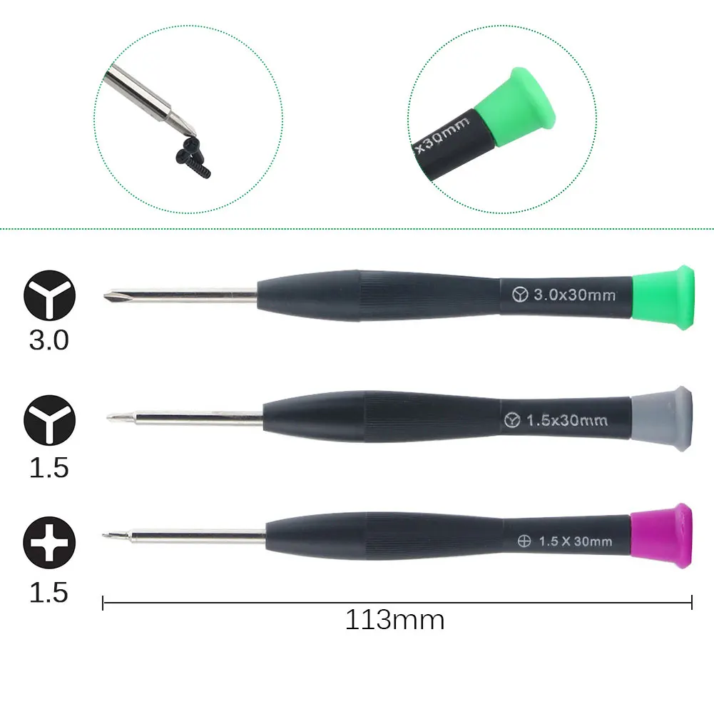 Y00 Y1 Triwing Screwdriver PH000 Screwdriver ESD Tweezers Opening Tool Kit Compatible with Nintendo Switch Joy-con Wii GBA 3DS