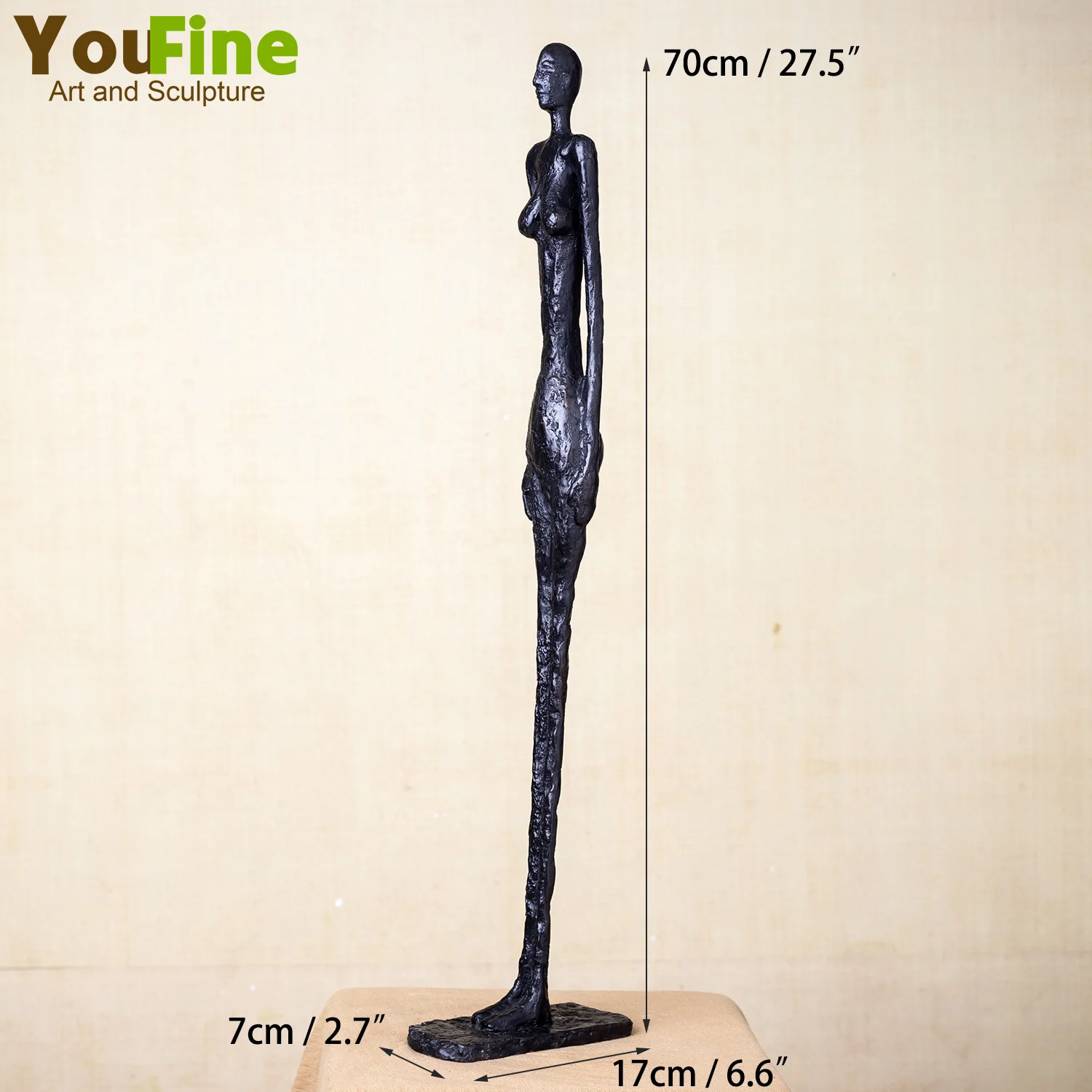 70cm Bronze Sculpture of Alberto Giacometti's Grande Femme Bronze Statue Abstract Hot Cast Art Crafts For Home Decor Collection