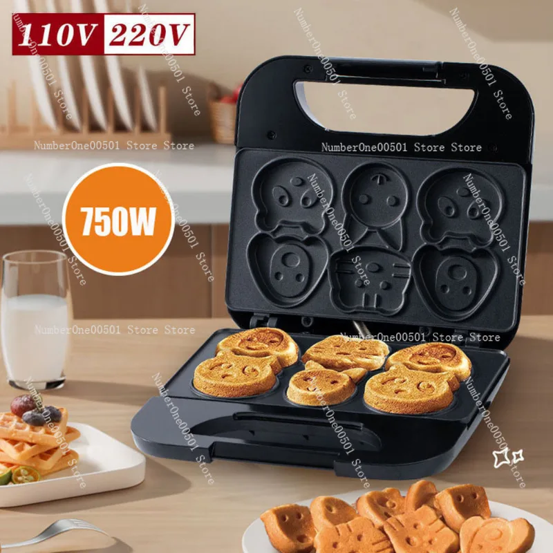 110V 7 Hole Donut Maker Cake Pop Machine Mini Cupcake Baker Non Stick Breakfast Maker for Home Kitchen