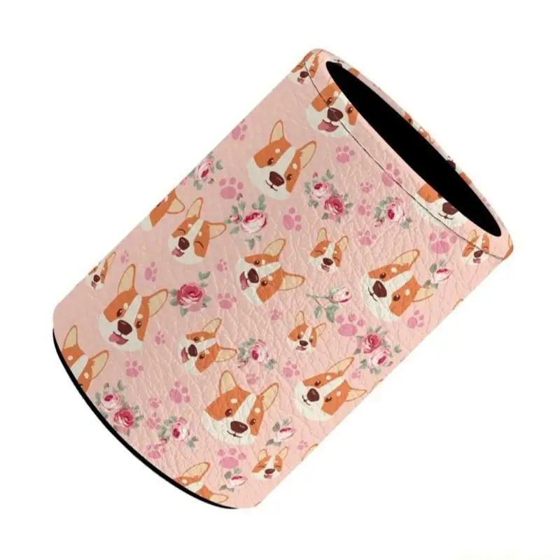 

Цилиндрическая ручка из искусственной кожи, держатель для кисти, держатель для кисти, органайзер для кистей для макияжа