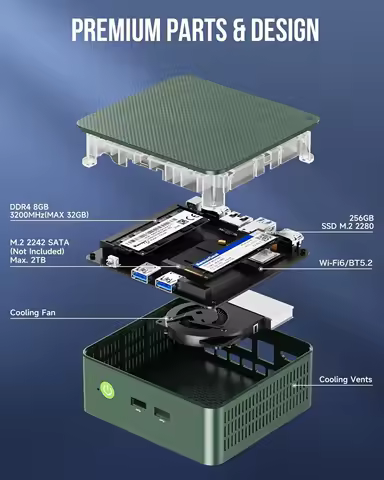 DDR4 16GB 512GB NVMe SSD WIFI6 BT5.2 Desktop Gamer Computer GMKtec G3 Plus Twin Lake N150 MINI PC G3 N100 Windows 11 Pro