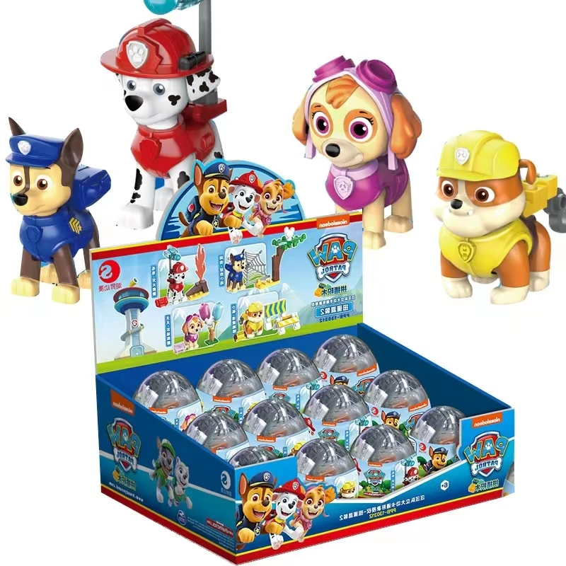 1-2 pezzi originale Paw Patrol Toy Anime Figure Blocks Chase Marshall Skye macerie Rescue Building Block con accessorio regalo per bambini