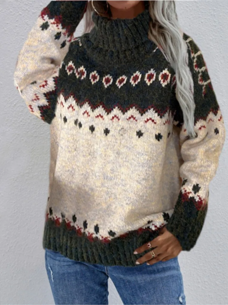 

2025 Casual Winter Clothe Woman Pull Femmes All-match Loose Simple Style Sweater Comfortable Homewear Commuting Knitted Pullover