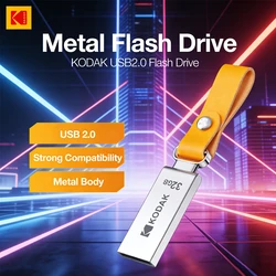 KODAK USB 2.0 Flash Drive 128GB 64GB 32GB Pen Drive Waterproof Mini Memory Stick Leather Metal U Disk