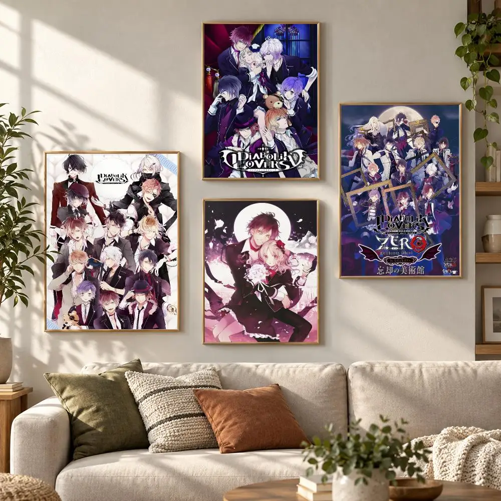 Diabolik Lovers Manga Anime Retro Character Fan Series Poster Contemporary Wall Art Print for Bedroom & Living Room, Unframed