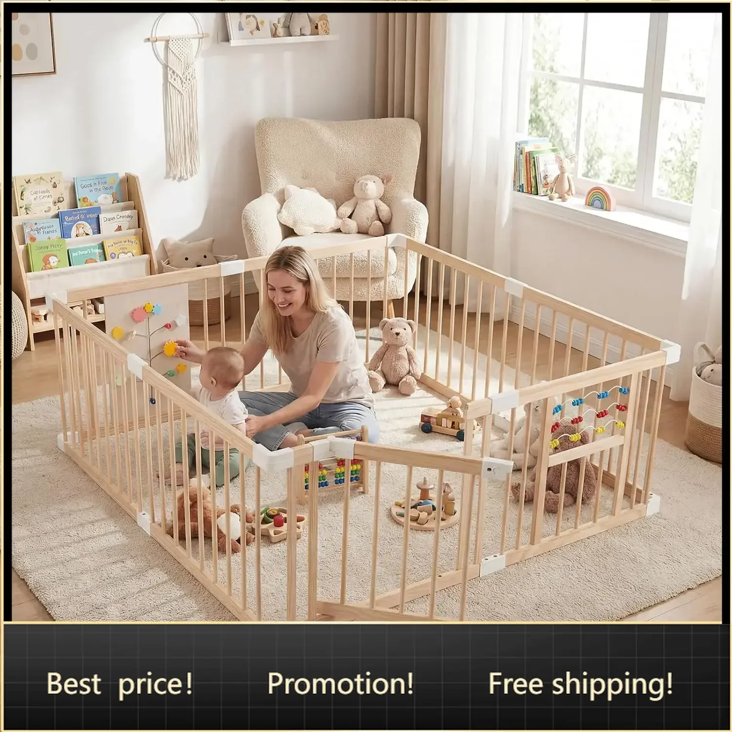 Wooden Baby Playpen for Babies, 63