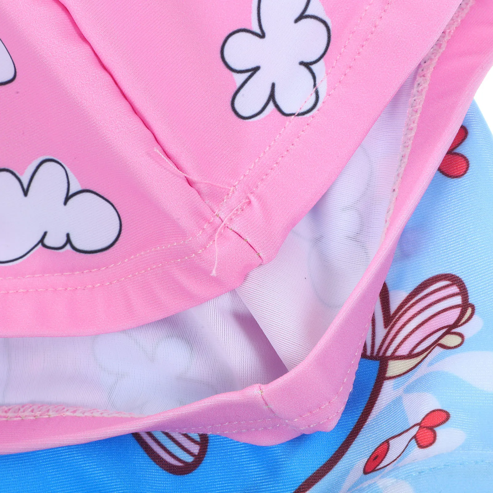 

2pcs Children'S Swim Caps Cartoon Design Soft Stretchy Hair Protection For Long Hair Braids Unisex Summer Swimming Hats