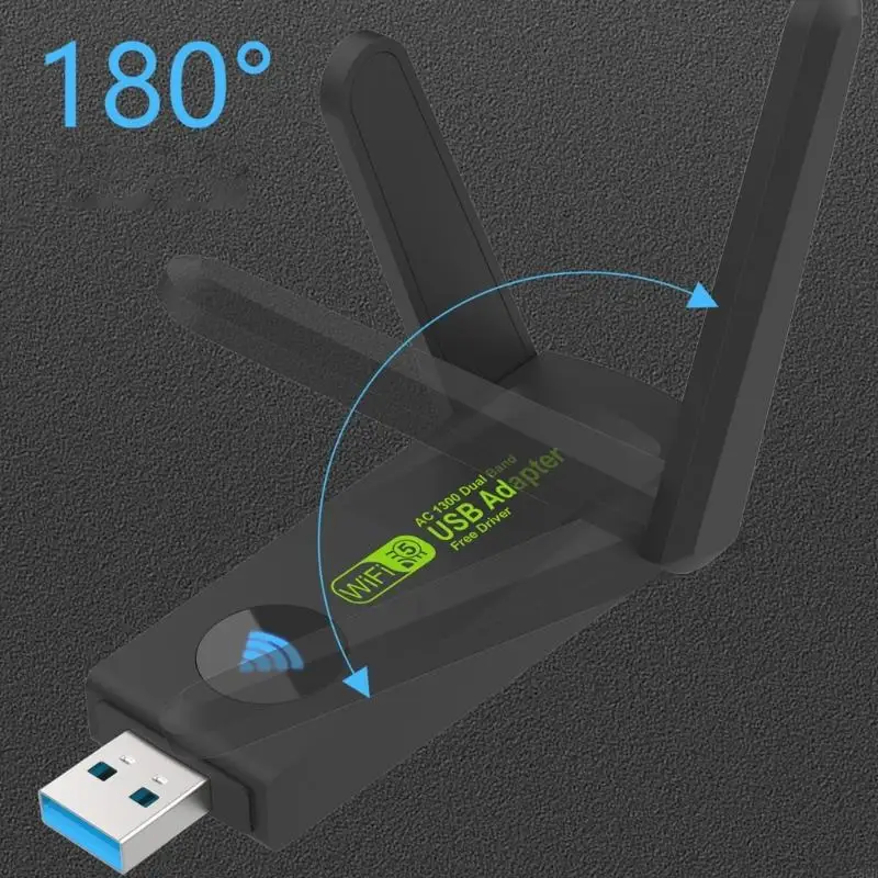 N84B 1300 Мбит / с USB Wi -Fi Адаптер для настольного ПК ноутбук 5 ГГц 2,4 ГГц двойной полосы USB3.0 Донг -адаптер беспроводной