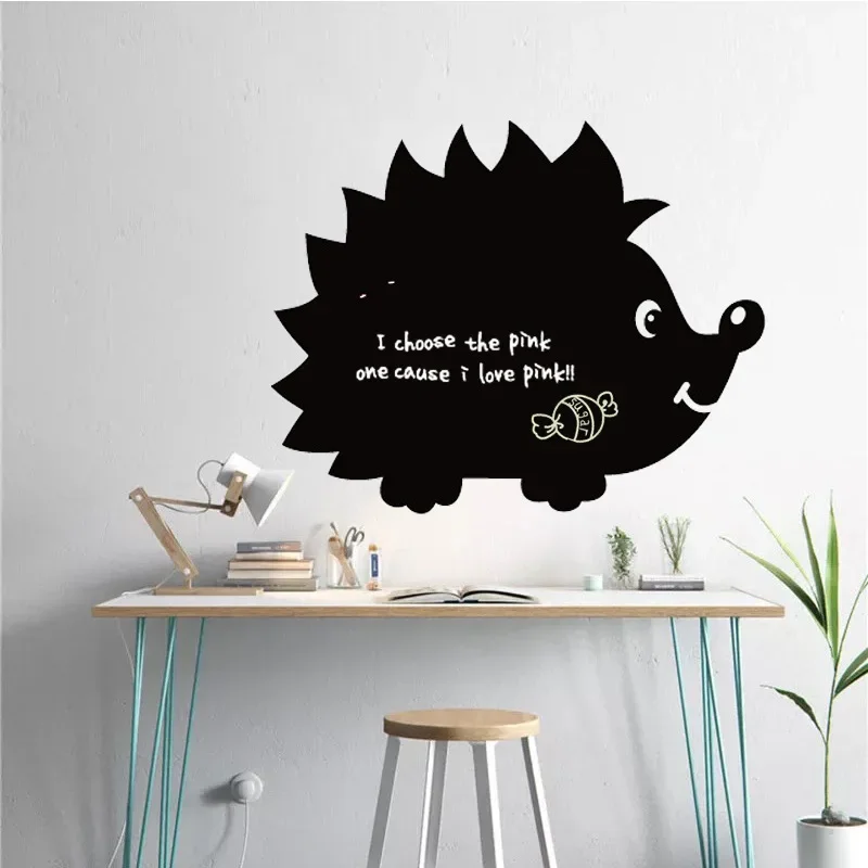 PVC Cute Removable Blackboard Bulletin Message Black Board Sticker Cartoon Lovely Blackboard Cat Bear Shark Deer Pattern Sticker