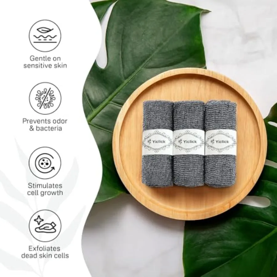 Exfoliating Washcloth Towel, Japanese Exfoliating Bath Wash Cloth for Body Exfoliation, Korean Back Scrubber Washer for Shower,