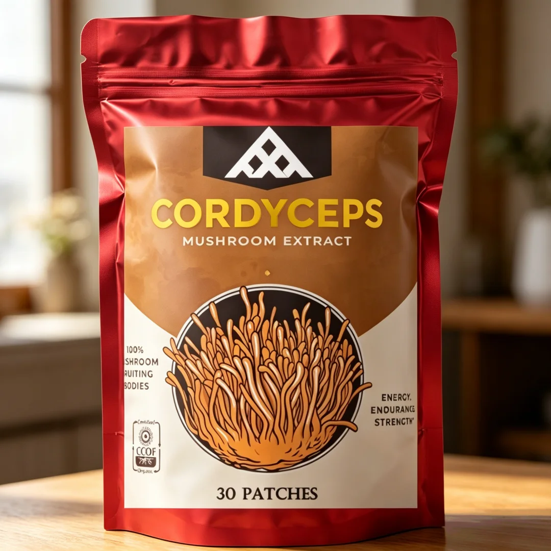 30 Patchs Transdermiques de Cordyceps pour l'Énergie, la Vitalité et le Soutien Immunitaire