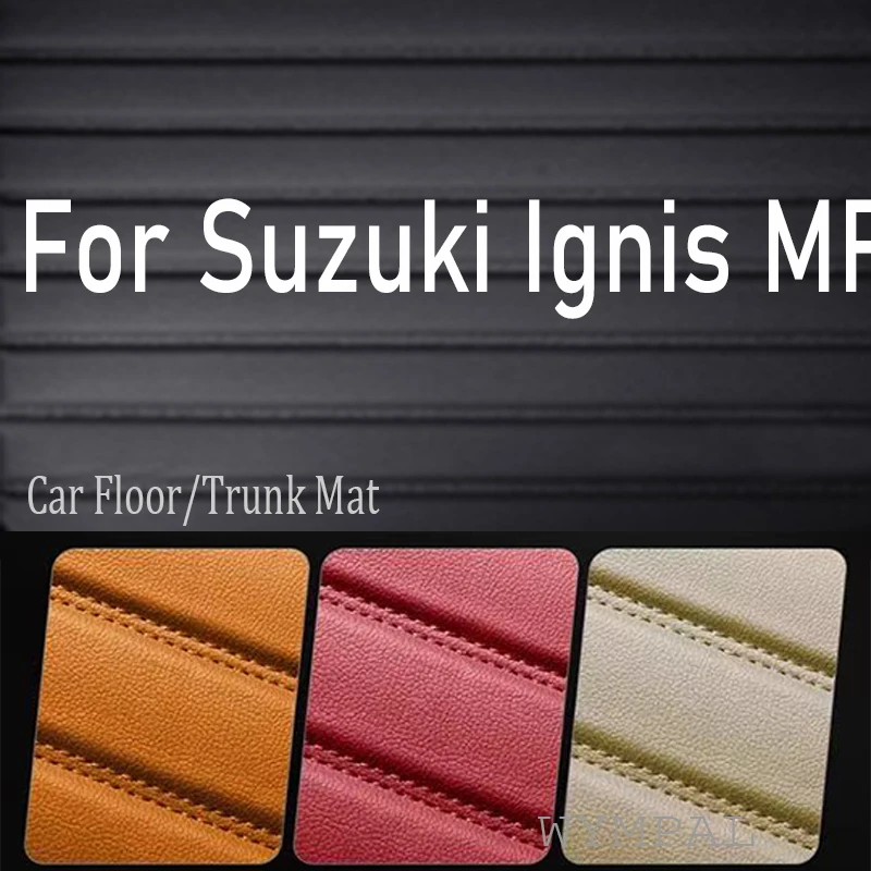 

Luxury Car Mats For Suzuki Ignis MF 2016 2017 2018 2019 Leather Floor Mat Durable Rugs Carpet Pad Set Car Accessories Interior