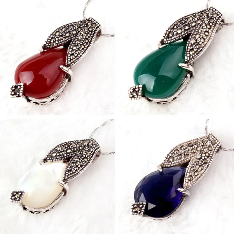 Drop Stone Beads Tibetan Silver Handmade Mosaic Noble Fashion Style Earring Pendant Ring Free shipping