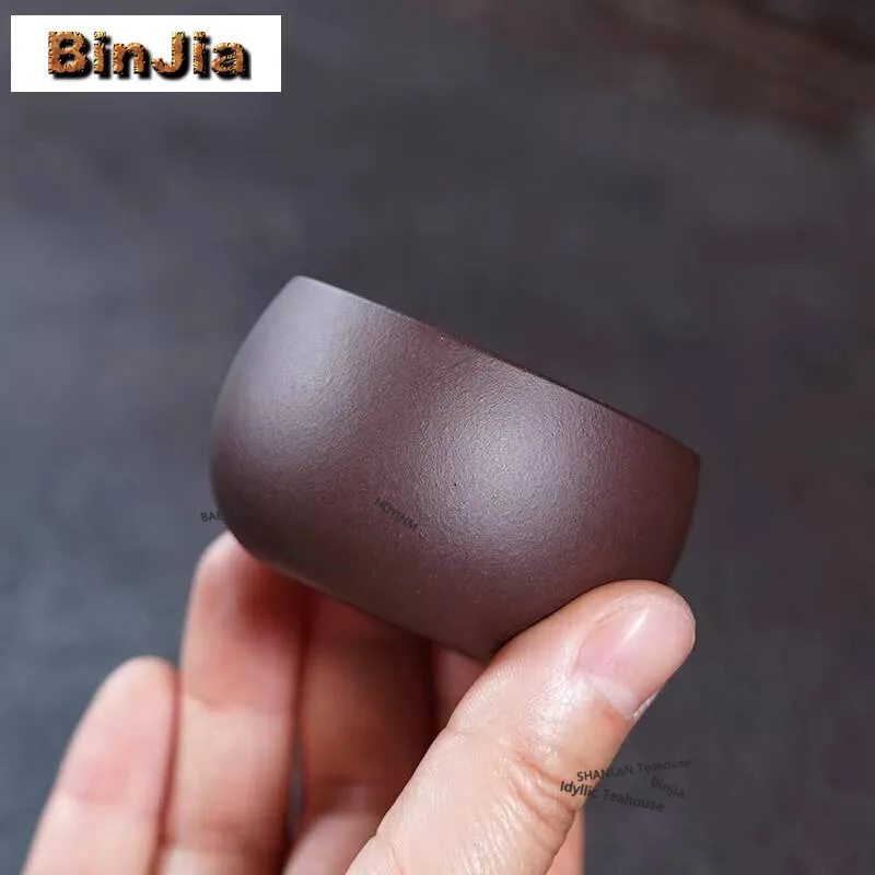 2 piezas/lote Tazas de té de arcilla púrpura Yixing, tazas de té japonesas, tazas para degustación de té, tazas de meditación Jianzhan, tazas maestras, juego de té chino 60ml