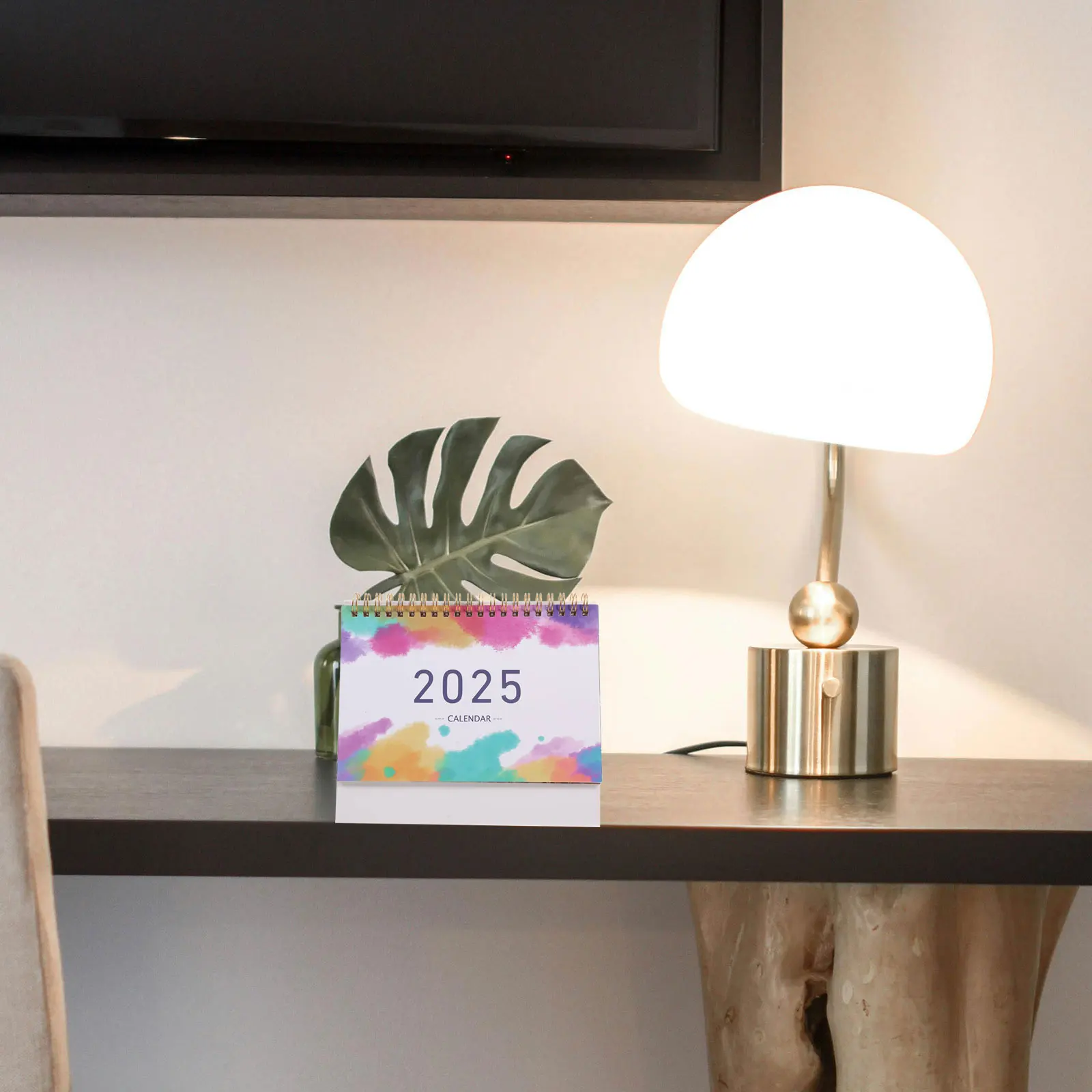 

2025 Desk Paper Flip Calendar For Office Home Aesthetic Desktop Decor Sturdy Metal Binding Compact Design Large Writing Space