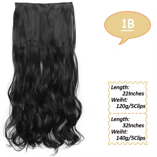NICESY Synthetic Long Wavy 5 Clips Hair Extensions 22Inch/32Inch Clip On Hair Extensions High Tempreture Fake For Women - Image 9