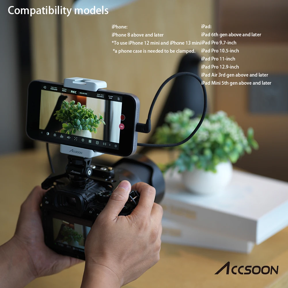 ACCSOON SeeMo ios Phone to USB-C trasmettitore per scheda di acquisizione Video Tablet Camera Wireless Transmission Monitor adattatore per