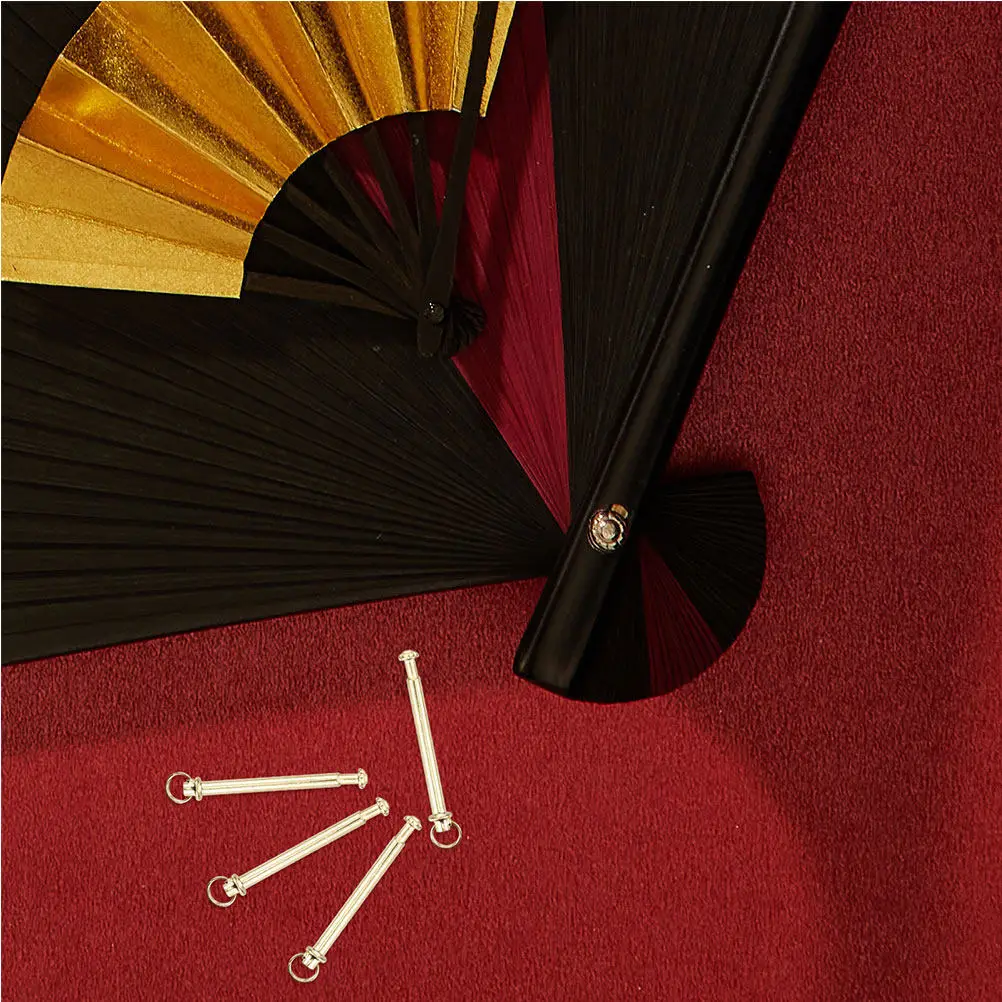 5Sets Hand Fan Shaft Rivet and Nut Set Sturdy Metal Folding Fan Repairing Accessories DIY Craft Replacement Kit for Solid Shaft view 5