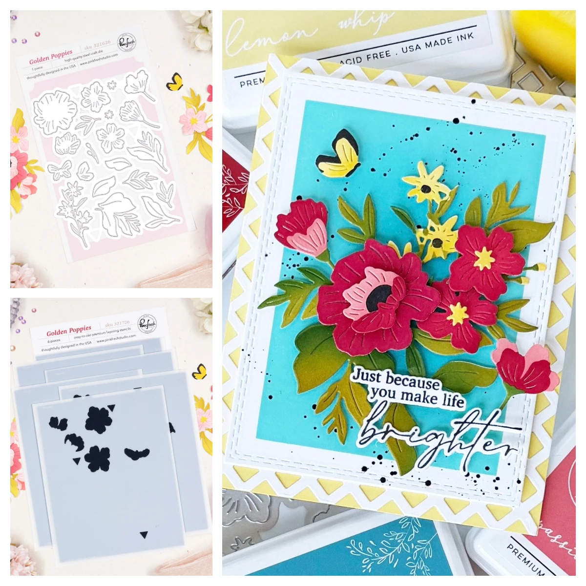 

Pink Golden Poppies Daydream Celebrate in Blooms Whispering Daffodils Stamp Dies Stencil DIY Florals Notion Story Lace 2026April