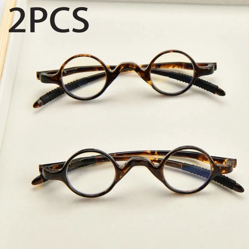 

Очки для чтения TR90, 2 шт., новые, круглые, унисекс, с защитой от синего света, полнокадровые, для компьютера, диоптрии +1.0 +4.0, для пресбиопии