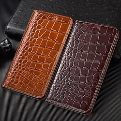 Crocodile Genuine Leather Flip Case For Motorola Moto Edge 60 60S 50 40 30 20 Neo Stylus Ultra Fusion Phone Wallet Cover Cases