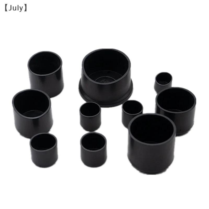 Embouts de tuyaux ronds en acier, PVC noir, antidérapants, pieds de Table et de chaise, protection de sol, couverture de pieds de meubles