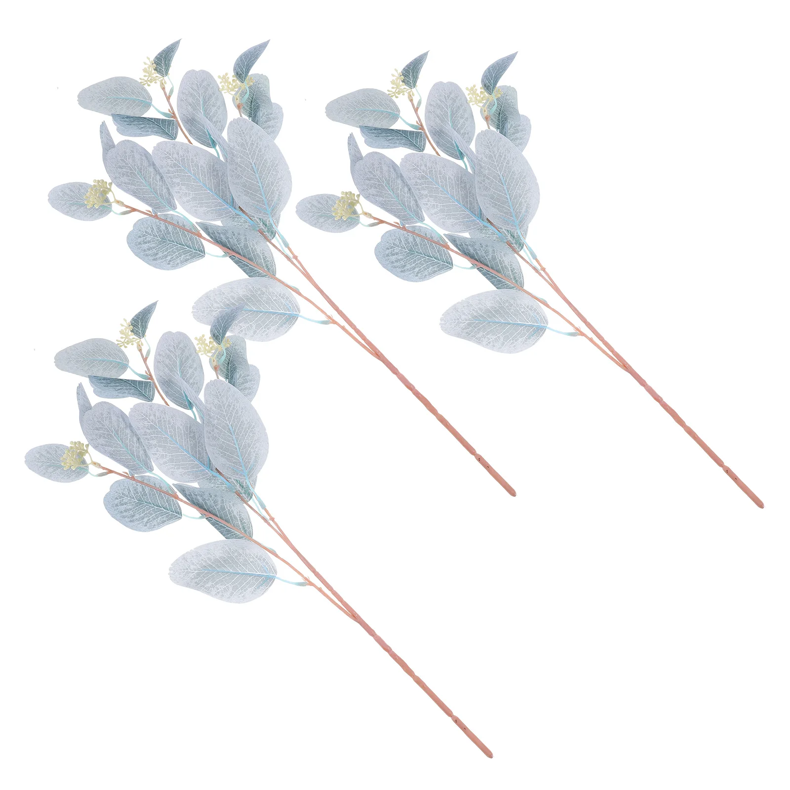 

3 Pcs Artificial Eucalyptus Leaves Simulated Foliage Plants Lifelike Shallow Blue Decor Garland Fake Flower Bouquet Vase
