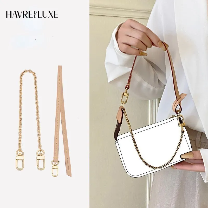 Bag Transformation Bag Pearl Extension Chain Armpit Shoulder Strap Vegetable Tanned Leather Single-purchase Accessories