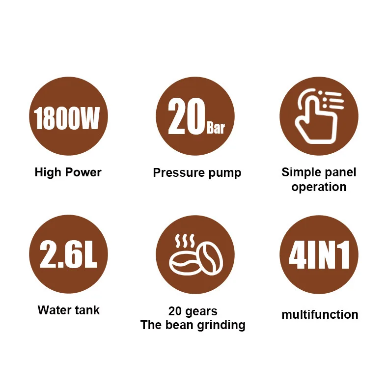 54 تصدير ماكينة القهوة الأوروبية ماكينة القهوة الإيطالية ذات الضغط العالي بالبخار الأوتوماتيكية مع الطحن #5