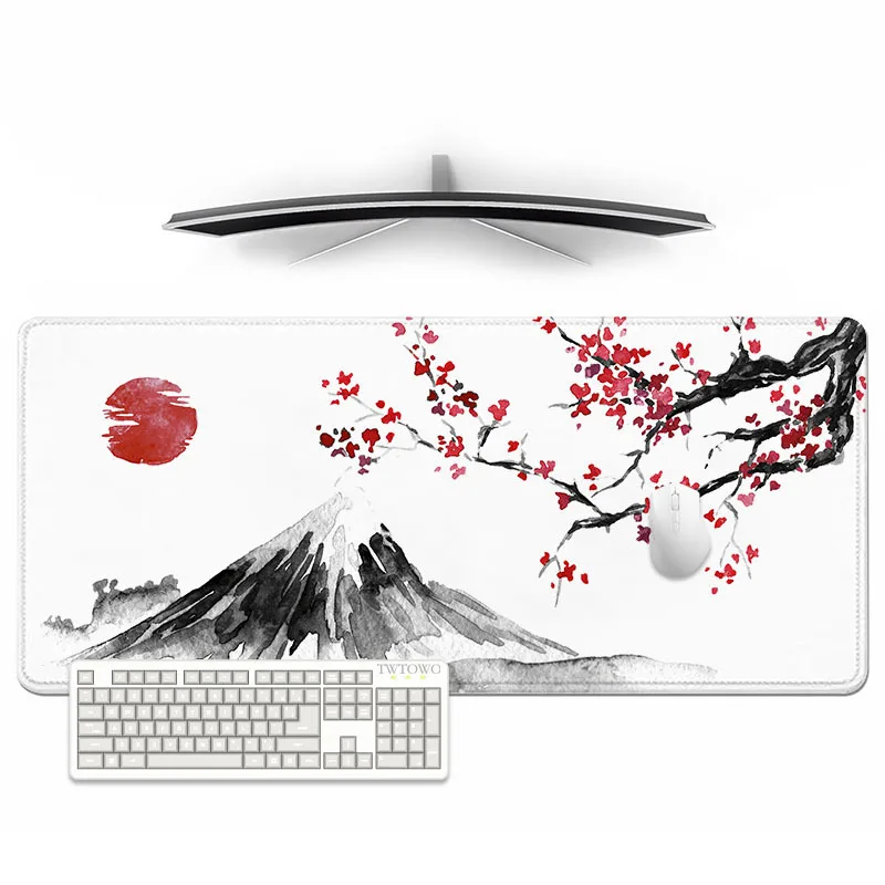 Коврик для мыши Fuji Cherry Blossom в японском стиле, игровой компьютерный коврик XL, нескользящий, размер XXL