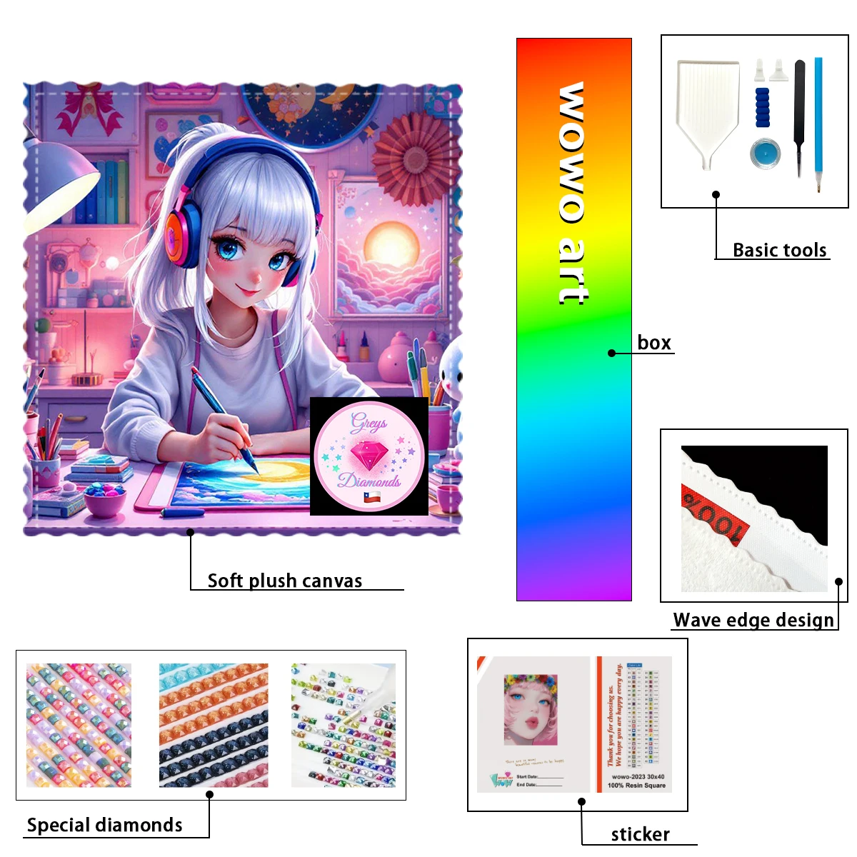 

【Gheys_ Diamond Art】Девушка-игрок в киберспорте, создающая картины из страз Crystal AB, Rhinestone Fairy Dust, идеальных страз из смолы.