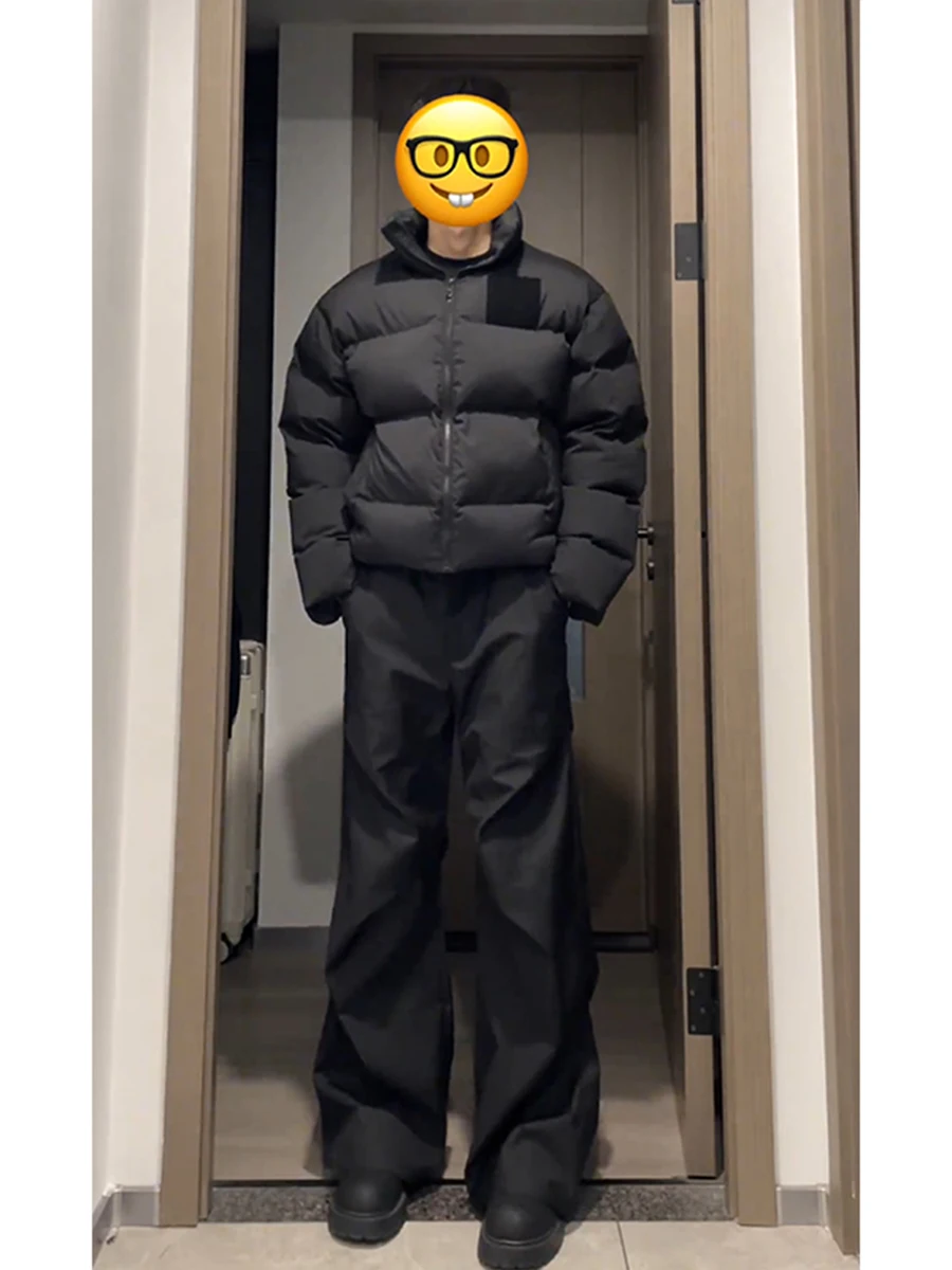 

Мужские плиссированные рабочие брюки Bla в стиле парашютиста, осенне-зимние, с высокой талией, свободные, широкие штанины, в американском стиле, прямые брюки